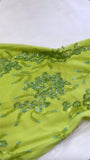 Shiny A Line Spaghetti Strap Sequin Beaded Green Chiffon Open Back Party Dress Evening Dress HZ1023