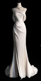 Simple One Shoulder Prom Dress Mermaid Wedding Dress HZ1023