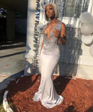 Gorgeous Mermaid Appliques Beaded Prom Dress Long Evening Dress HZ1023