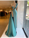 Sparkly Sequined Split Mermaid Evening Dresses Crystal Long Formal Prom Gowns Custom Made Plus Size Pageant Wear Party Dress HZ1023