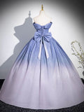 Glitter Gradient A Line Off the Shoulder Sequin Long Prom Dress With Bow HZ1023