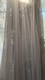 Stunning A Line V Neck Appliques Purple Tulle Long Prom Dress Evening Dress HZ1023