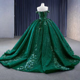 Luxury Ball Gown Off-the-shoulder Rhinestone Sequins Tulle Quinceanera Dresses HZ1023