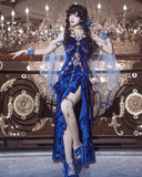 Burgundy Exquisite Mermaid Spaghetti Strap Beaded Velvet Long Party Dress Cocktail Dress HZ1023