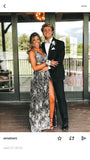 black sequin beaded long prom dress Formal Dress Prom Dress HZ1023
