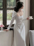 Sexy A Line Long Sleeves White Prom Dress HZ1023