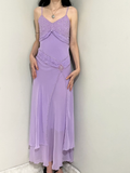 Elegant Purple A Line Spaghetti Strap Beaded Sequin Chiffon Prom Dress Evening Dress HZ1023