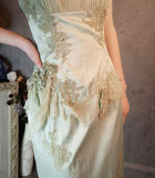 Charming Mermaid Spaghetti Strap Sequin Lace Satin Long Prom Dress Evening Dress HZ1023