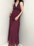 Vintage A Line Halter Beaded Chiffon Open Back Prom Dress Graduation Prom Dress HZ1023