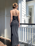 Sexy Sheath Spaghetti Strap Beaded Black Chiffon Long Prom Dress Prom Dress HZ1023