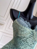 Barbie Raquel A Line Spaghetti Straps Green Lace Short Outfit Homecoming Dress HZ1023