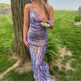 Purple Mermaid One Shoulder Satin Long Prom Dress Evening Dress HZ1023