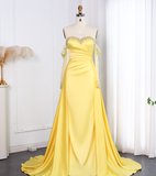 Elegant A Line Sweetheart Neck Long Sleeve Rhinestone Satin Long Prom Evening Dress HZ1023