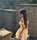 Cute A Line Off the Shoulder Ivory Satin Short Homecoming Dress Birthday Dress HZ1023