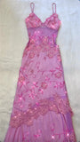 Gorgeous A Line Spaghetti Strap Beaded Lace Tulle Long Prom Dress Evening Dress HZ1023