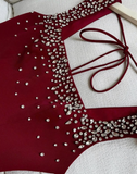 Cute A Line Strap RhineStone Burgundy Satin Short Party Dress Homecoming Dress HZ1023