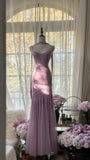 Purple Sheath Spaghetti Strap Beaded Tulle Long Prom Dress Evening Dress HZ1023