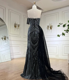 Luxurious A Line Beads Sequin Long Prom Dress Evening Dress HZ1023
