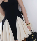 Cute A Line Spaghetti Strap White Black Satin Short Homecoming Dress Cocktail Dress HZ1023