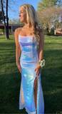 Charming Slit Mermaid Evening Dress Long Prom Dress HZ1023