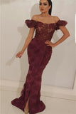 GORGEOUS OFF-THE-SHOULDER LACE PROM PARTY GOWNS PROM DRESS HZ1023