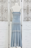 Sky Blue Beaded Chiffon Slip Prom Dress Formal Evening Dress HZ1023