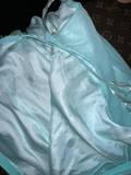 Blue Mermaid V Neck Beaded Chiffon Satin Long Prom Dress Party Dress HZ1023