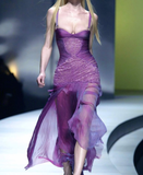 Elegant Mermaid Spaghetti Strap Purple Lace Chiffon Long Prom Dress Evening Dress HZ1023