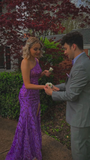 Dark Purple One Shoulder Mermaid Long Prom Dress High Slit Formal Evening Dress HZ1023