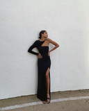 Unique Black Slit Long Prom Dress£¬Sexy Evening Dress HZ1023