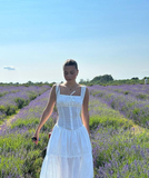 White Sequare Neck A Line Prom Dress Simple Evening Dress HZ1023