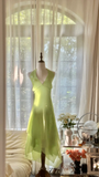 Gentle A Line Halter Beaded Green Chiffon Open Back Party Dress Homecoming Dress HZ1023