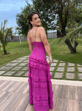 New Purple V-Neck Prom Dress, Graduation Party Dresses HZ1023