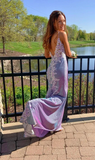 Elegant Mermaid Lace Spaghetti Straps Prom Dress Formal Evening Gowns HZ1023