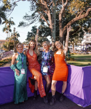 Orange Sheath V Neck Sequin Long Birthday Dress Evening Dress HZ1023