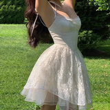 Sweet White Lace Princess Prom Dress,Homecoming Dress HZ1023