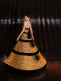 Shiny Golden Sequin Ball Gown Strapless Long Party Dress Prom Dress Formal Dress HZ1023