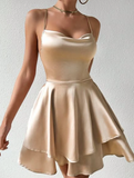 Backless Short Homecoming Dress Fashion Party Birthday Outfits HZ1023