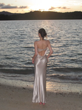 Silver Grey Sheath Strapless Satin Long Prom Dress Formal Gown Party Dress HZ1023