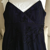 Navy Blue Mermaid Spaghetti Straps Evening Gown Prom Dress HZ1023