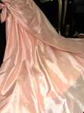 Light Pink A Line Sweetheart Neck Satin Party Dress Evening Dress HZ1023