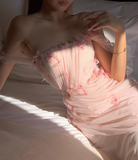 Light Pink Mermaid Off the Shoulder Butterfly Tulle Long Prom Dress Party Dress HZ1023