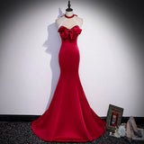 Mermaid Red Long Prom Dresses HZ1023