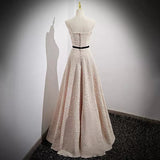 Simple A line Long Lace Prom Dresses HZ1023