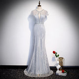 Sexy Sequin Prom Dresses Silver Evening Dress HZ1023