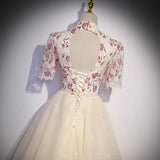 Simple A line Long Tulle Prom Dresses HZ1023