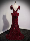Simple Sequin Mermaid Prom Dresses Sexy Evening Dress HZ1023