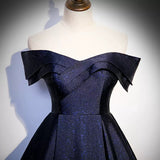 Navy Blue Sequin Prom Dresses Sexy Evening Dress HZ1023