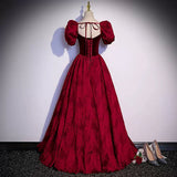Princess Burgundy Long Prom Dresses HZ1023
