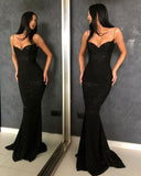 Black Sheath Open Back Spaghetti Straps equins Prom Dresses HZ1023